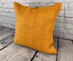 20 x 20 Hemp Pillow Turkish Cushion Natural Orange Pillow Cushion Cover #6280