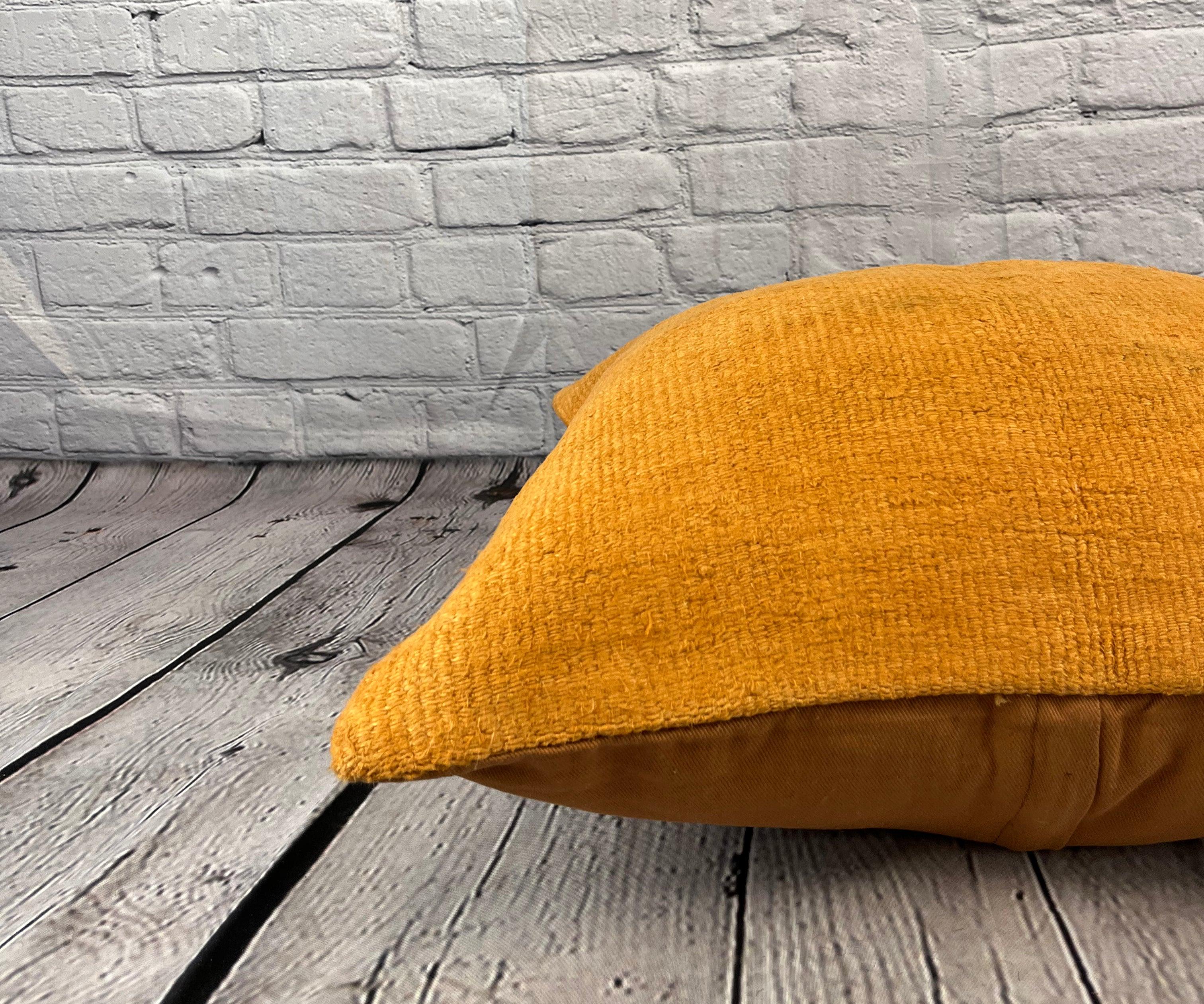 20 x 20 Cojín de cáñamo Cojín turco Cojín naranja natural Funda de cojín #6281 Anudado a mano en venta