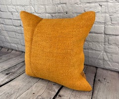 20 x 20 Hemp Pillow Turkish Cushion Natural Orange Pillow Cushion Cover #6283