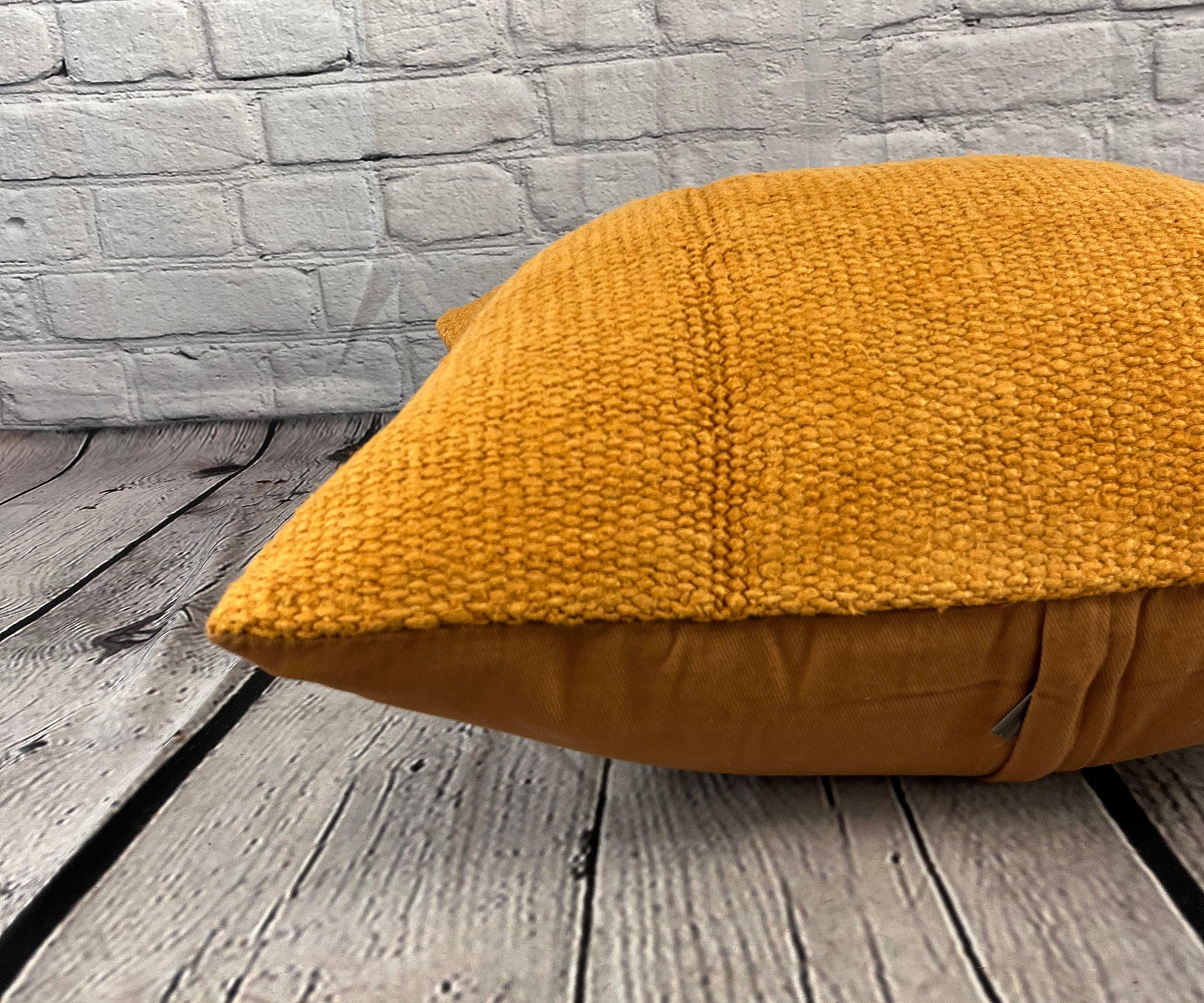 20 x 20 Hemp Kissen Türkisches Kissen mit natürlichem orangefarbenem Kissen-Kissenbezug #6283 im Zustand „Neu“ im Angebot in Houston, TX