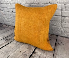 20 x 20 Hemp Pillow Turkish Cushion Natural Orange Pillow Cushion Cover #6284