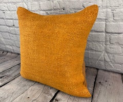 20 x 20 Hemp Pillow Turkish Cushion Natural Orange Pillow Cushion Cover #6285