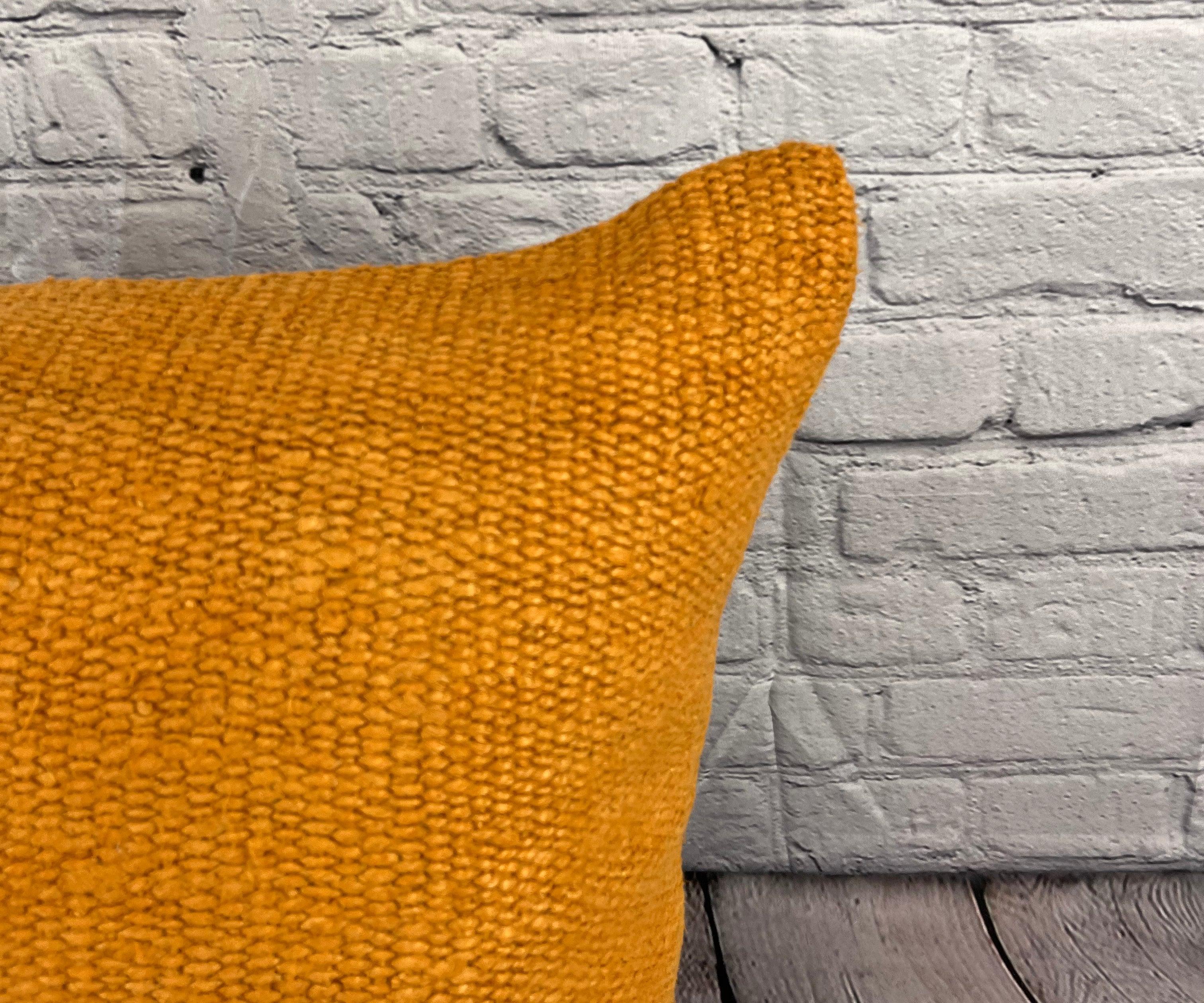 Annodato a mano 20 x 20 Cuscino Hempe Cuscino Turco Nature Arancione Cuscino Copri Cuscino #6285 in vendita