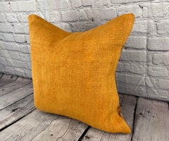 20 x 20 Hemp Pillow Turkish Cushion Natural Orange Pillow Cushion Cover #6287