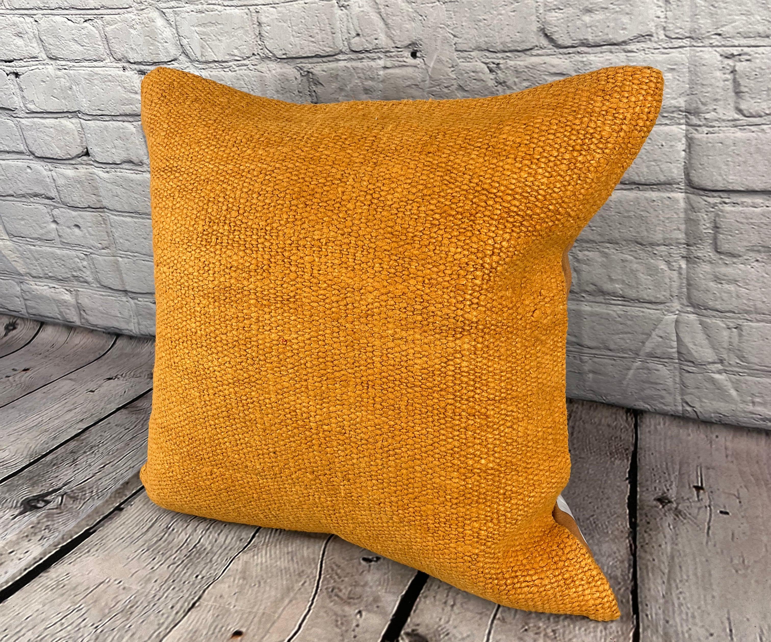 20 x 20 Hemp Pillow Turkish Cushion Natural Orange Pillow Cushion Cover #6288 Elevate your home decor with our Hemp Pillow Turkish Cushion. This exquisite pillow cover, meticulously handwoven, adds a touch of elegance and sophistication to any