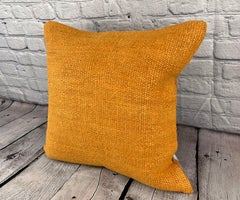 20 x 20 Hemp Pillow Turkish Cushion Natural Orange Pillow Cushion Cover #6288
