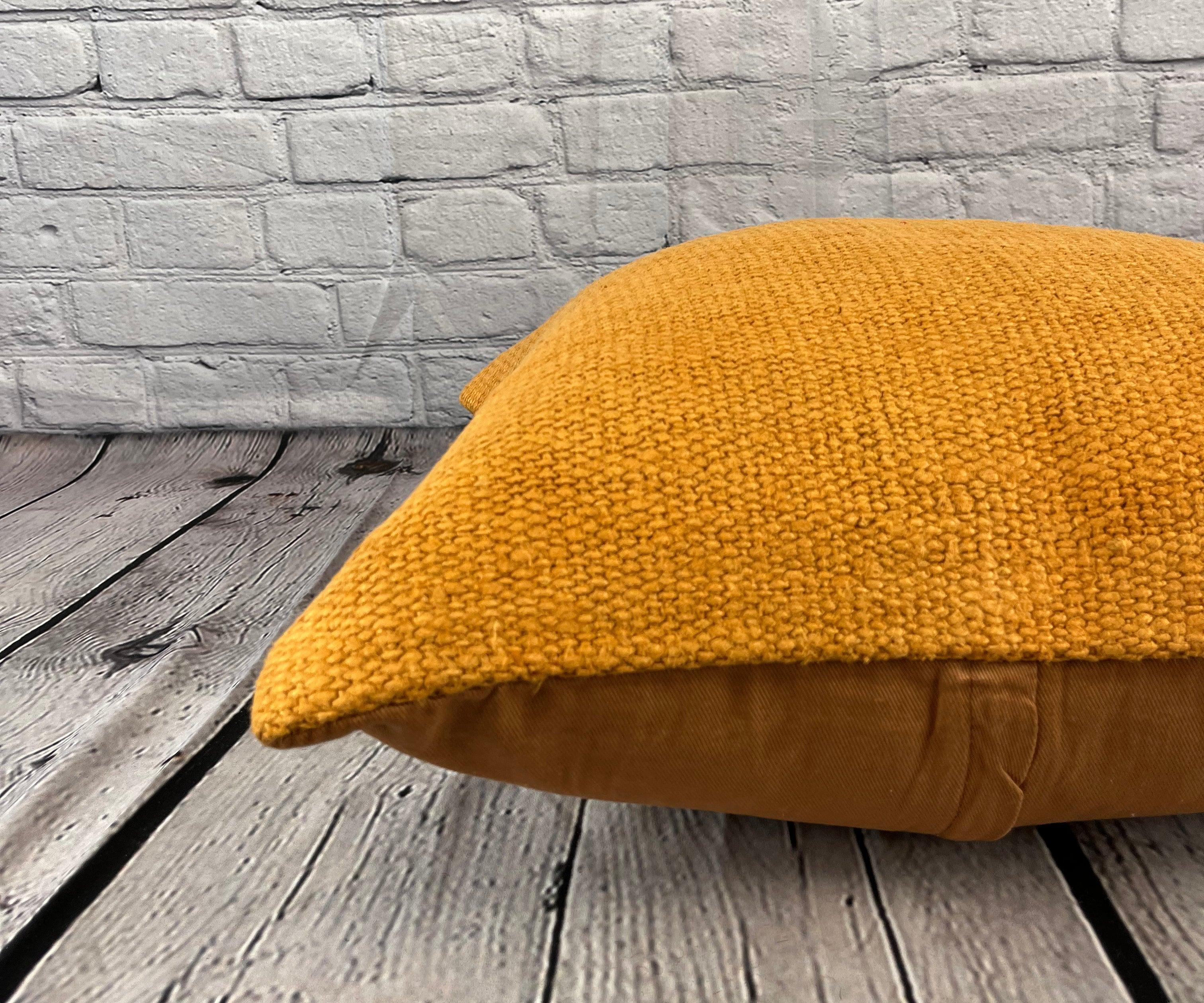 20 x 20 Hemp Pillow Turkish Cushion Natural Orange Pillow Cushion Cover #6288 In New Condition For Sale In Houston, TX