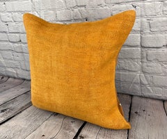 20 x 20 Hemp Pillow Turkish Cushion Natural Orange Pillow Cushion Cover #6289