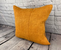 20 x 20 Hemp Pillow Turkish Cushion Natural Orange Pillow Cushion Cover #6290