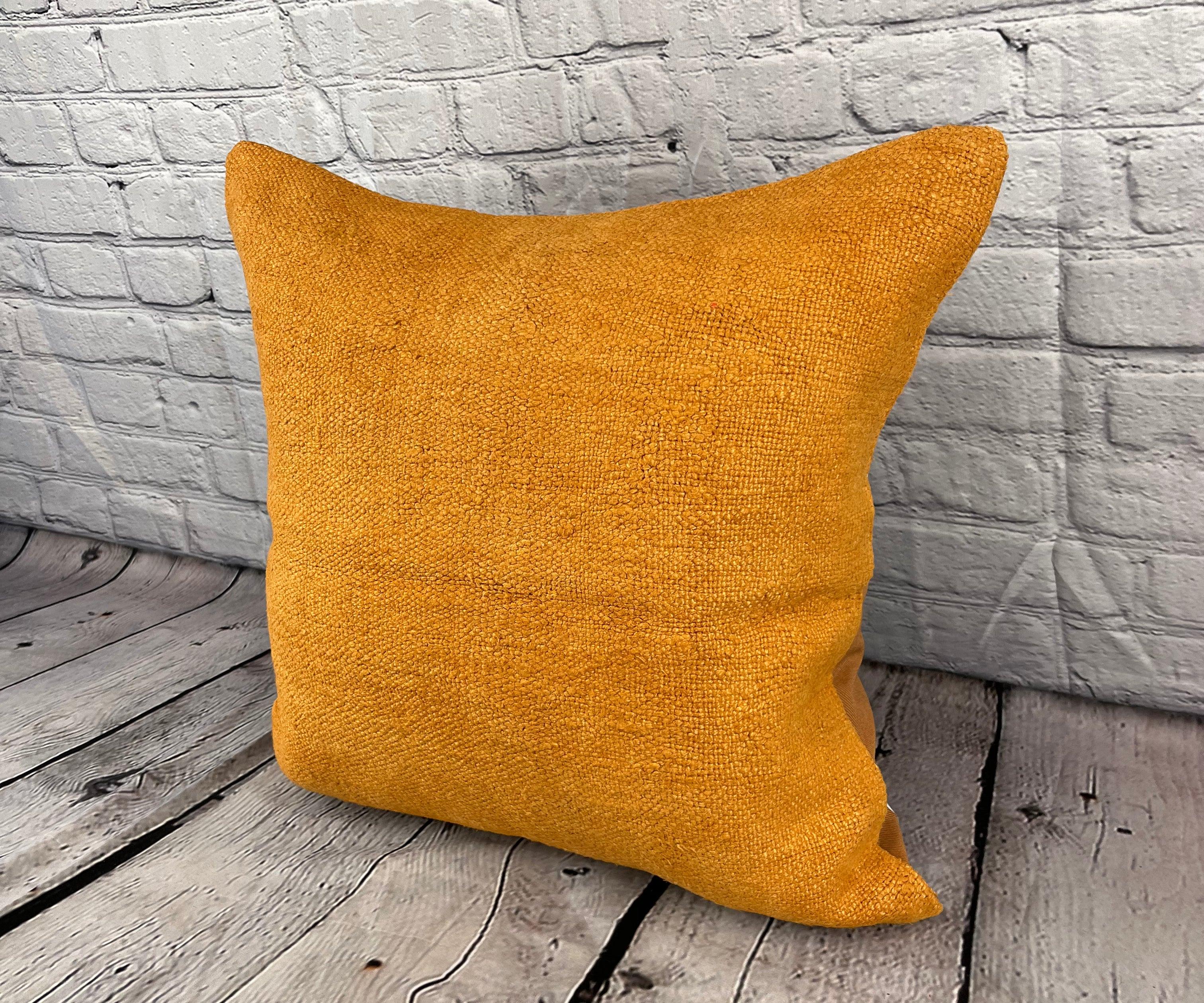 20 x 20 Almohada de cáñamo Cojín turco Funda de cojín naranja natural #6291 Eleva la decoración de tu hogar con nuestra Almohada de cáñamo Cojín turco. Esta exquisita funda de almohada, meticulosamente tejida a mano, añade un toque de elegancia y