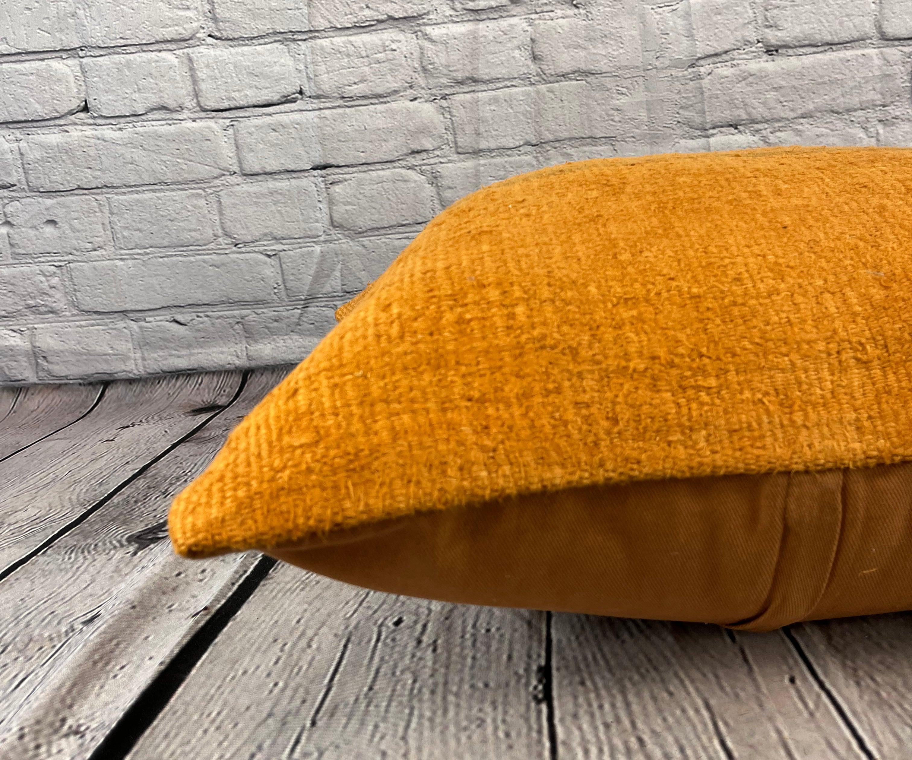 20 x 20 Cojín de cáñamo Cojín turco Cojín naranja natural Funda de cojín #6293 Anudado a mano en venta