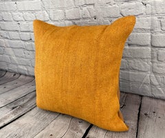 20 x 20 Hemp Pillow Turkish Cushion Natural Orange Pillow Cushion Cover #6294