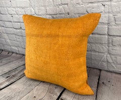 20 x 20 Hemp Pillow Turkish Cushion Natural Orange Pillow Cushion Cover #6295