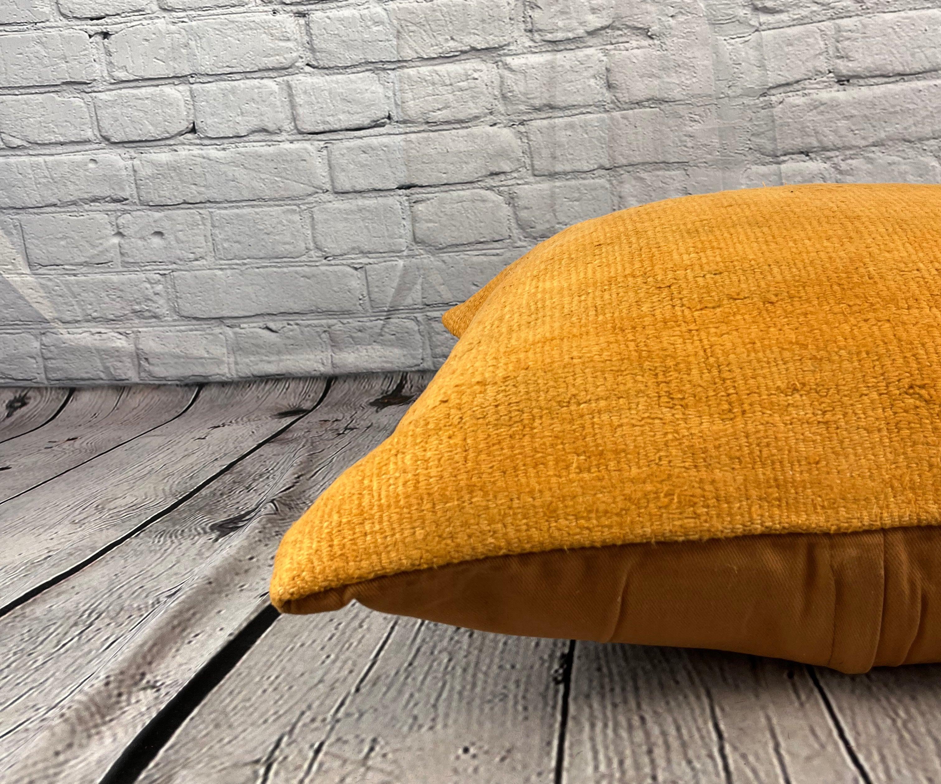 20 x 20 Cojín de cáñamo Cojín turco Cojín naranja natural Funda de cojín #6295 Anudado a mano en venta