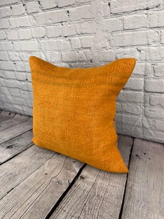 20 x 20 Hemp Pillow Turkish Cushion Natural Orange Pillow Cushion Cover #6296