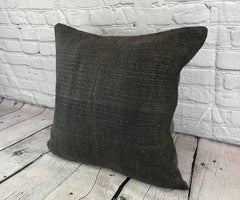 20 x 20 Hemp Turkish Cushion Natural Grayish Black Pillow Cushion Cover #6322