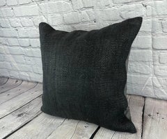 20 x 20 Hemp Turkish Cushion Natural Grayish Black Pillow Cushion Cover #6335