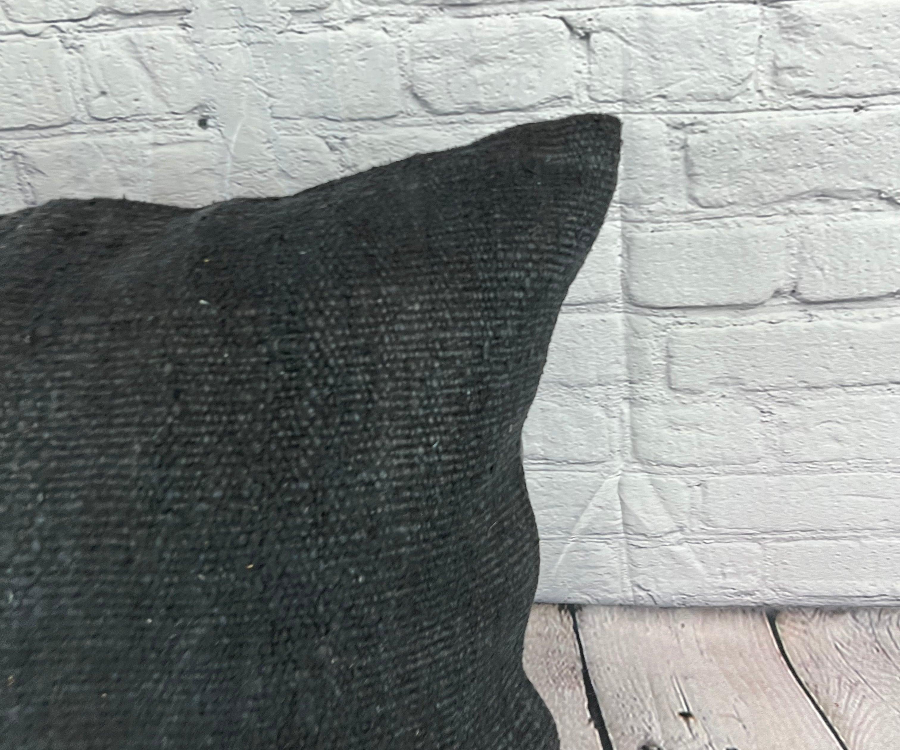 Turc Coussin de coussin turc à ourlet 20 x 20 gris naturel, couvercle de coussin n° 6335 en vente