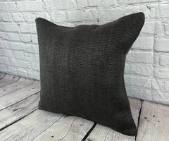 20 x 20 Hemp Turkish Cushion Natural Grayish Black Pillow Cushion Cover #6336