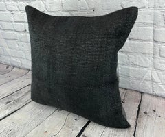 20 x 20 Hemp Turkish Cushion Natural Grayish Black Pillow Cushion Cover #6337