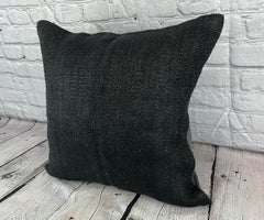 20 x 20 Hemp Turkish Cushion Natural Grayish Black Pillow Cushion Cover #6338