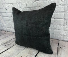 20 x 20 Hemp Turkish Cushion Natural Grayish Black Pillow Cushion Cover #6339