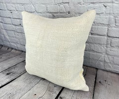 20 x 20 Hemp Turkish Cushion Natural Grayish White Pillow Cushion Cover #6114