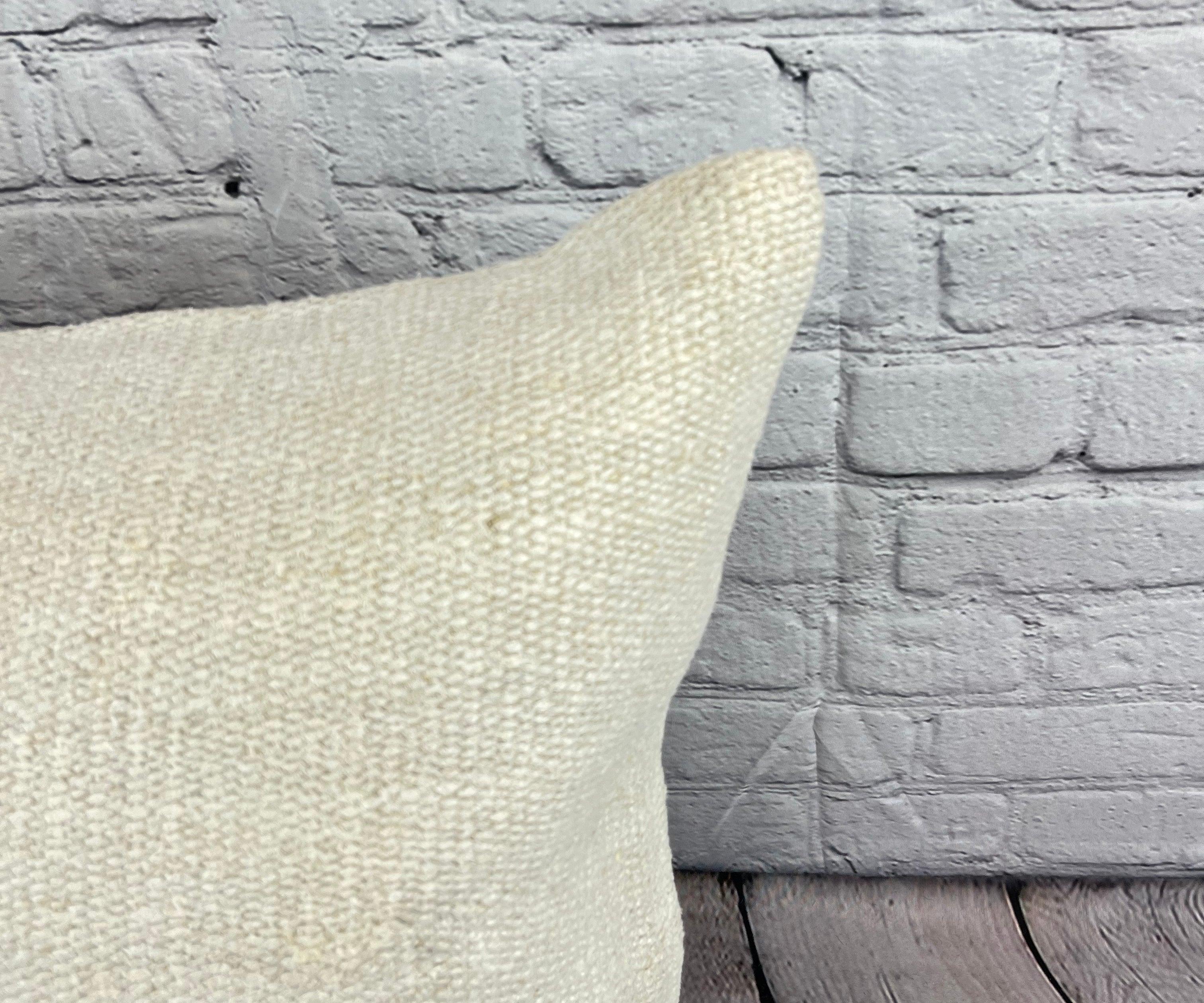 Turco Cuscino turco in canapa 20 x 20 Nature grigio-bianco Copricuscino #6114 in vendita