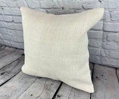 20 x 20 Hemp Turkish Cushion Natural Grayish White Pillow Cushion Cover #6482
