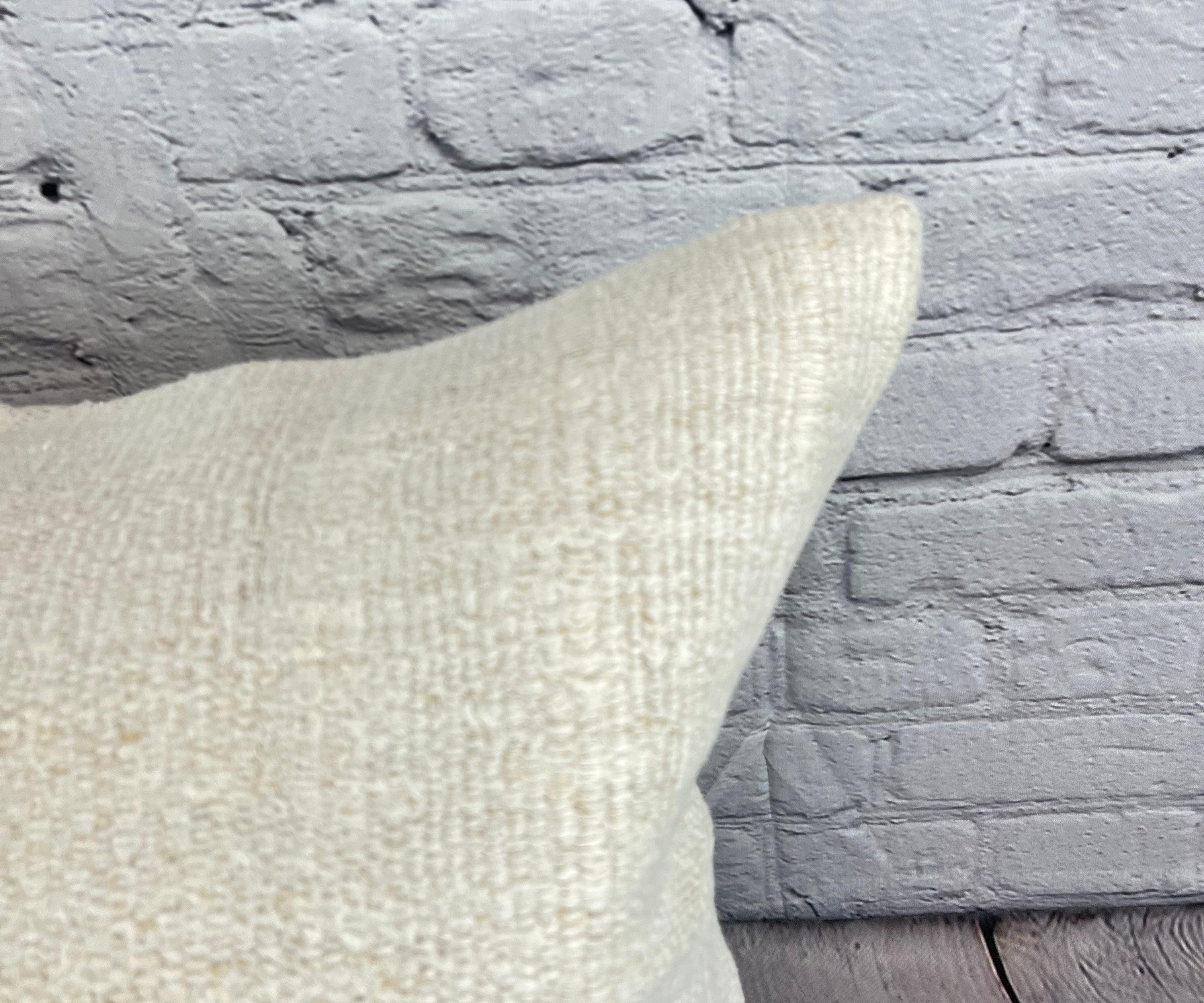 Turc Coussin de coussin turc à ourlet de 20 x 20, blanc naturel grisâtre, couvercle de coussin n°6483 en vente