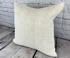 20 x 20 Hemp Turkish Cushion Natural Grayish White Pillow Cushion Cover #6485