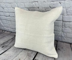 20 x 20 Hemp Turkish Cushion Natural Grayish White Pillow Cushion Cover #6491