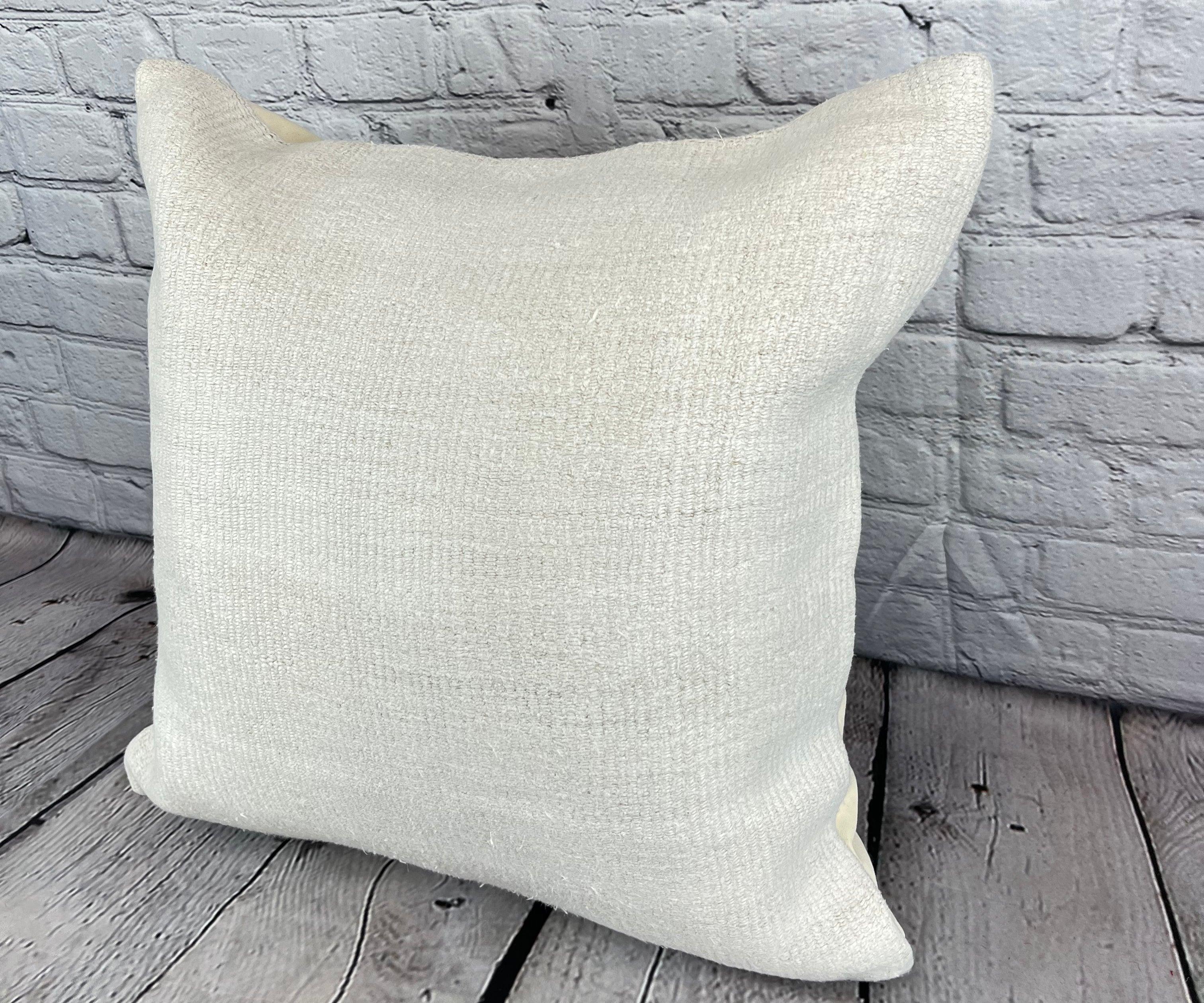 20 x 20 Hemp Pillow Turkish Cushion Natural Grayish White Pillow Cushion Cover #6493 Elevate your home decor with our Hemp Pillow Turkish Cushion. This exquisite pillow cover, meticulously handwoven, adds a touch of elegance and sophistication to