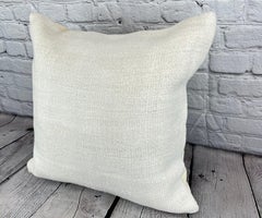 20 x 20 Hemp Turkish Cushion Natural Grayish White Pillow Cushion Cover #6493