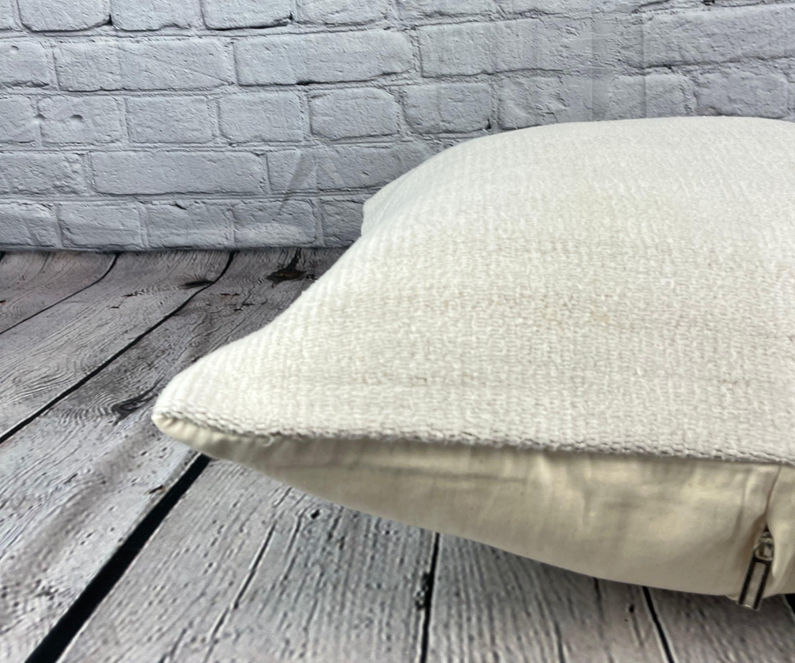 20 x 20 Hemp Turkish Cushion Natural Grayish White Pillow Cushion Cover #6493 In New Condition For Sale In Houston, TX