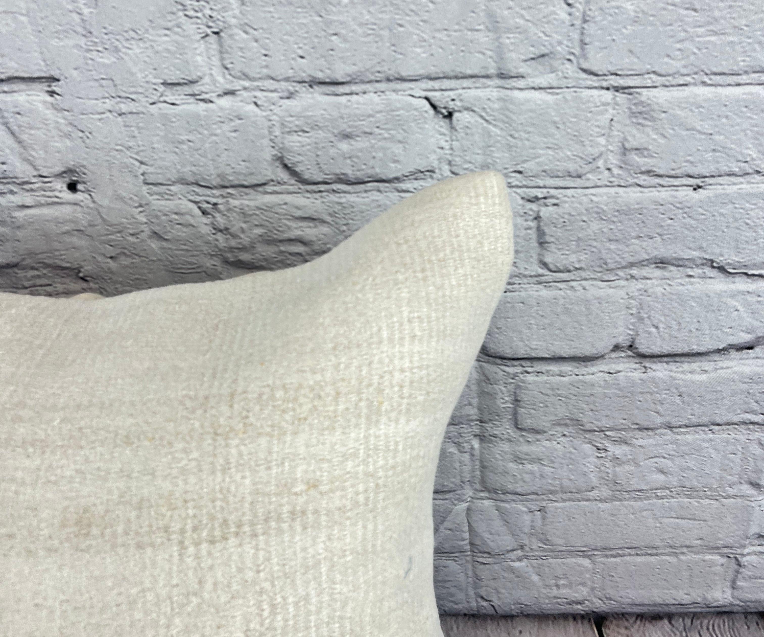 Turc Coussin de coussin turc à ourlet 20 x 20 blanc naturel grisâtre, couvercle n°6494 en vente