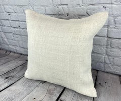 20 x 20 Hemp Turkish Cushion Natural Grayish White Pillow Cushion Cover #6495