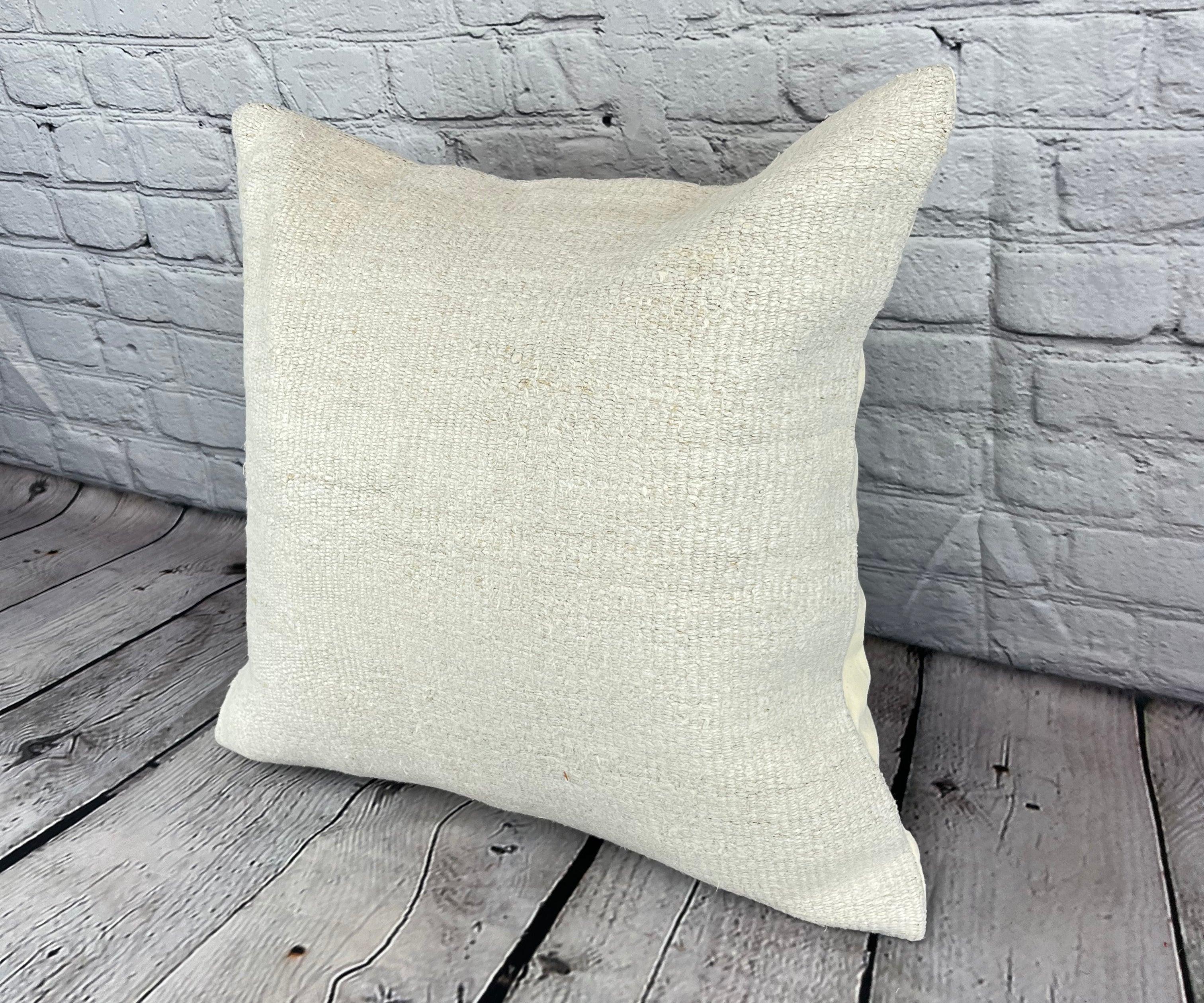 20 x 20 Hemp Pillow Turkish Cushion Natural Grayish White Pillow Cushion Cover #6496 Elevate your home decor with our Hemp Pillow Turkish Cushion. This exquisite pillow cover, meticulously handwoven, adds a touch of elegance and sophistication to