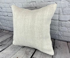 20 x 20 Hemp Turkish Cushion Natural Grayish White Pillow Cushion Cover #6498