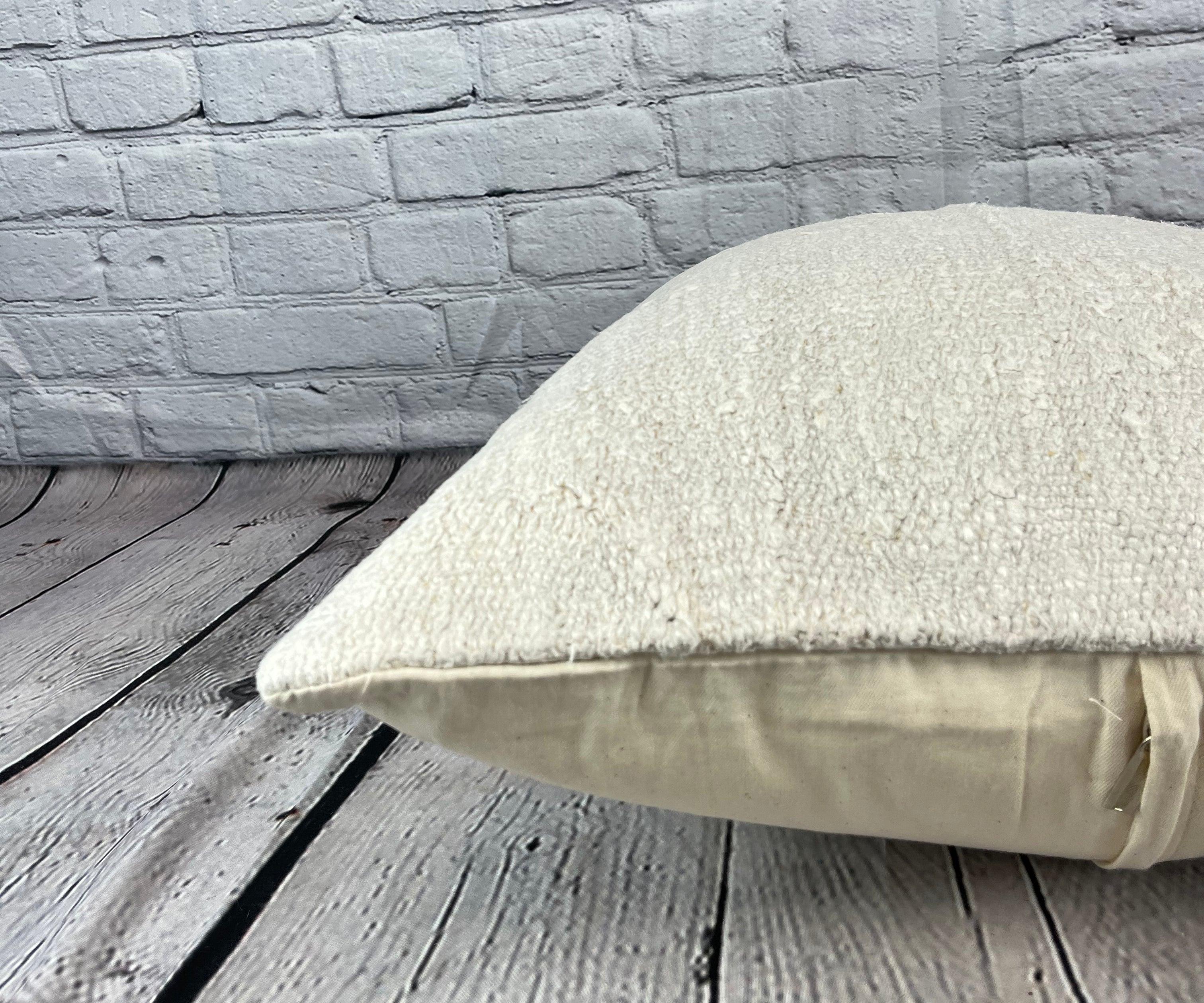 20 x 20 Hemp Türkisches Kissen, natürliches grauweißes Kissen-Kissenbezug #6498 im Zustand „Neu“ im Angebot in Houston, TX