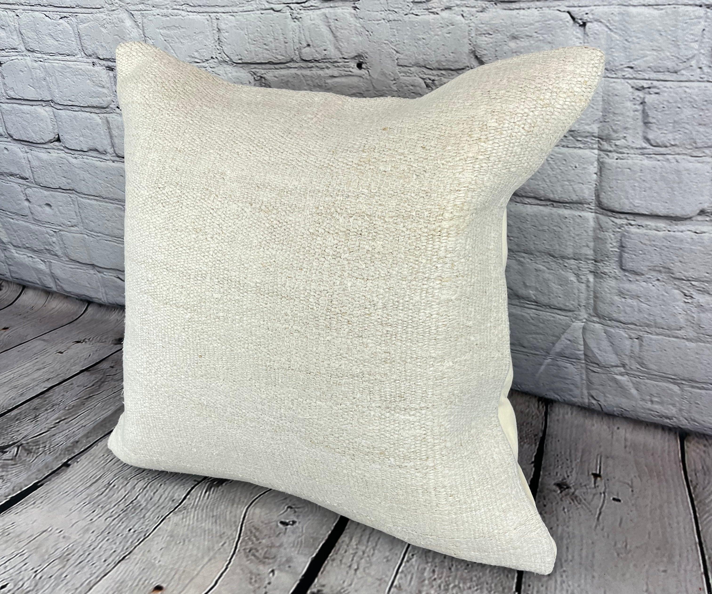 20 x 20 Hemp Pillow Turkish Cushion Natural Grayish White Pillow Cushion Cover #6500 Elevate your home decor with our Hemp Pillow Turkish Cushion. This exquisite pillow cover, meticulously handwoven, adds a touch of elegance and sophistication to
