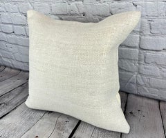 20 x 20 Hemp Turkish Cushion Natural Grayish White Pillow Cushion Cover #6500
