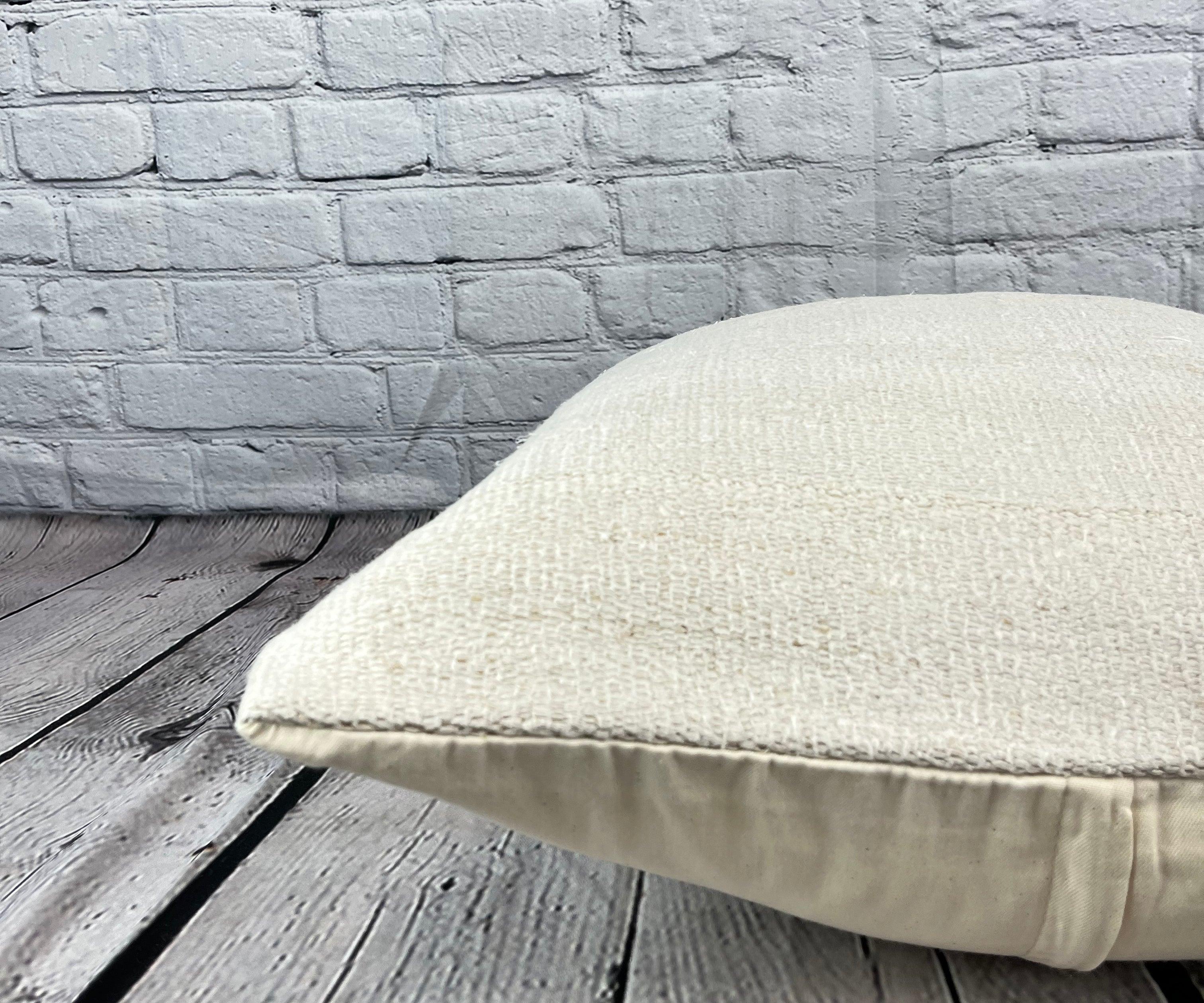 20 x 20 Hemp Turkish Cushion Natural Grayish White Pillow Cushion Cover #6500 In New Condition For Sale In Houston, TX