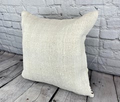 20 x 20 Hemp Turkish Cushion Natural Grayish White Pillow Cushion Cover #6501