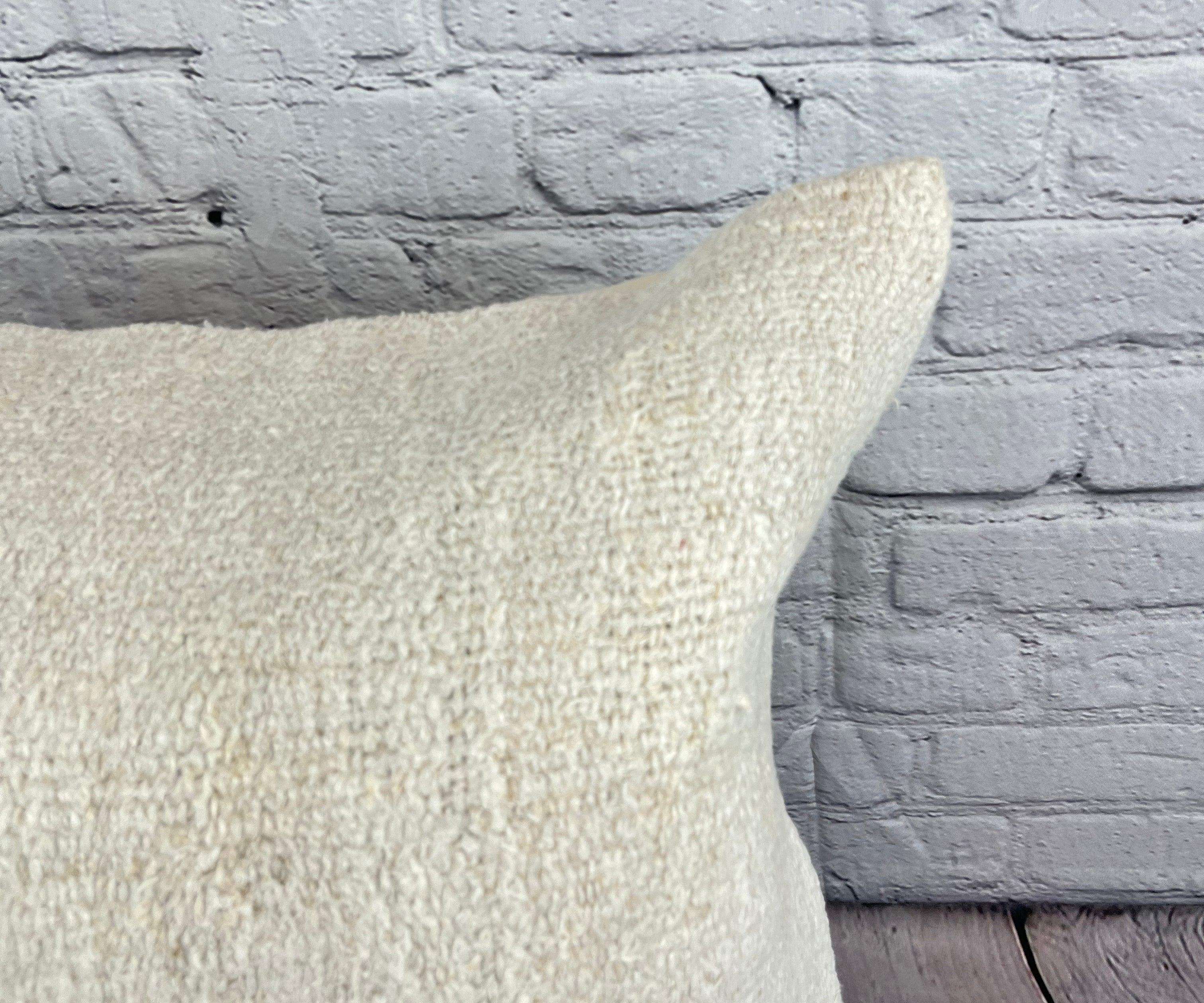 Turc Coussin de coussin turc à ourlet 20 x 20, blanc naturel grisâtre, couvercle n° 6501 en vente