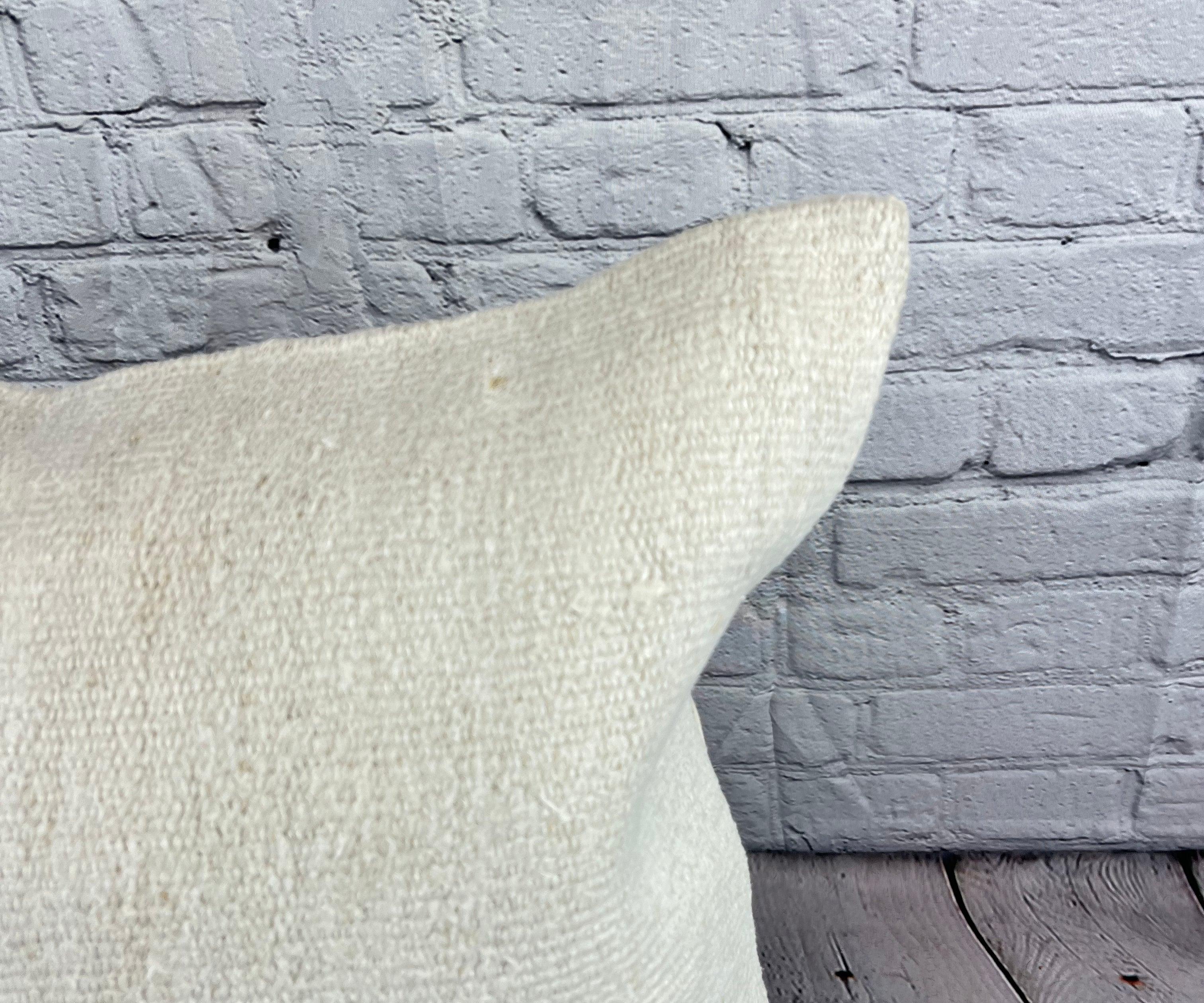 Turc Coussin de coussin turc à ourlet 20 x 20, blanc naturel grisâtre, couvercle n° 6508 en vente