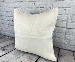 20 x 20 Hemp Turkish Cushion Natural Grayish White Pillow Cushion Cover #6512