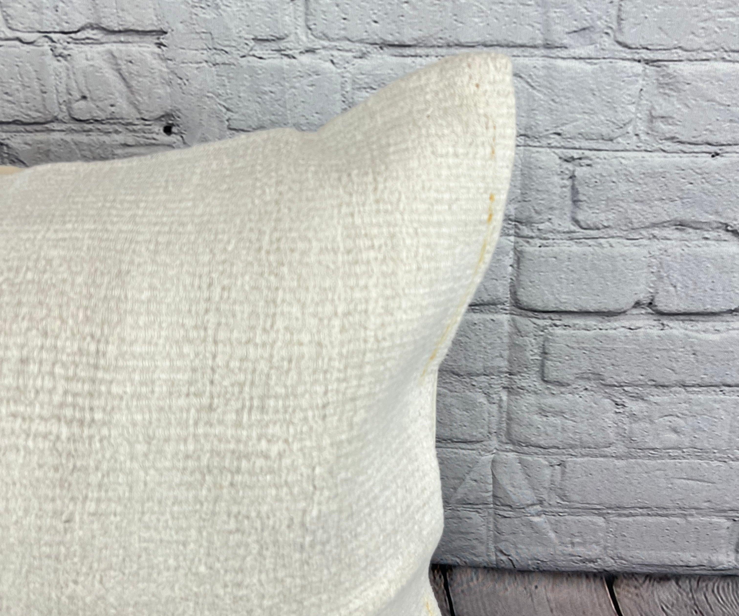 Turc Coussin de coussin turc à ourlet 20 x 20, blanc naturel grisâtre, couvercle n° 6512 en vente
