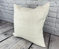 20 x 20 Hemp Turkish Cushion Natural Grayish White Pillow Cushion Cover #6513