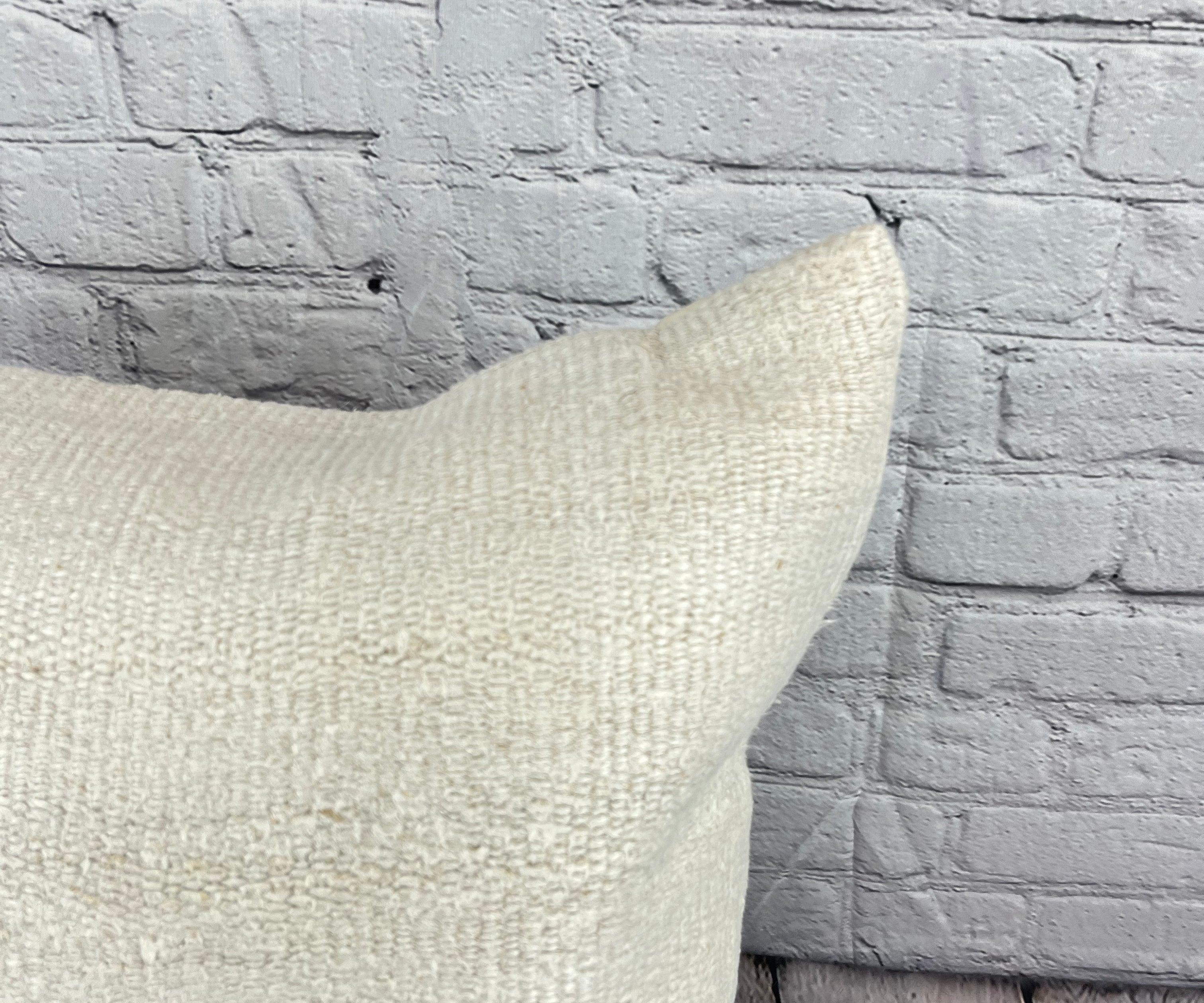Turco Cuscino turco in canapa 20 x 20 Nature grigio-bianco Copricuscino #6513 in vendita